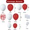 124PCS Red White Balloon Arch Kit with Confetti Balloons – DIY Garland Set with 16ft Strip & Glue Dots for Graduation, Birthday, Baby Shower, Wedding & Party Decorations